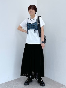 「アイテム（ネックレス）」を使った、kanamonさん（レディース・166cm・30代）の夏コーディネート