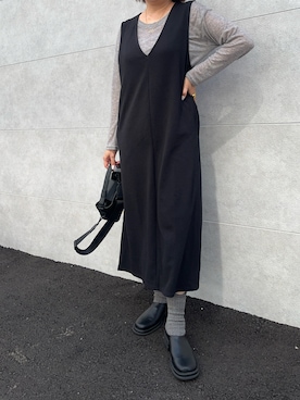 「アイテム（スリッポン）」を使った、kaorinnさん（レディース・158cm）の冬コーディネート