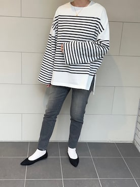 「Moname（モナーム）のアイテム（パンツ）」を使った、kaorinnさん（レディース・158cm）の春コーディネート
