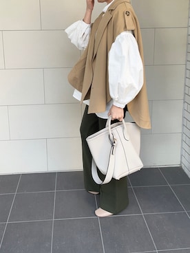 「袖ボリューム」｜「アイテム（ジャケット/アウター）」を使った、kaorinnさん（レディース・158cm）の春コーディネート