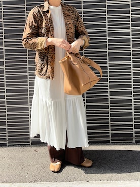 「coca（coca）（コカ）のアイテム（シャツワンピース）」を使った、kaorinnさん（レディース・158cm）の春コーディネート