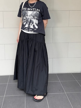 「H&M（エイチ・アンド・エム）のアイテム（Tシャツ/カットソー）」を使った、kaorinnさん（レディース・158cm）の秋コーディネート