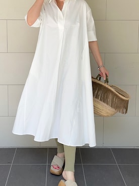 「coca（coca）（コカ）のアイテム（シャツワンピース）」を使った、kaorinnさん（レディース・158cm）の秋コーディネート