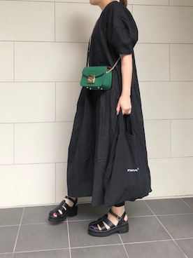 「fifth（フィフス）のフラップチェーンショルダーバッグ（ショルダーバッグ）」を使った、kaorinnさん（レディース・158cm）の夏コーディネート