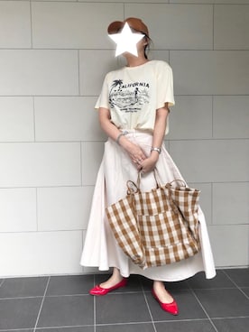 「キャップ女子」｜kaorinnさん（レディース・158cm）の夏コーディネート