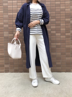 「マリンコーデ」｜「アイテム（ワンピース/ドレス）」を使った、kaorinnさん（レディース・158cm）の春コーディネート