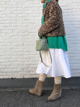 「ゆるニット」｜「アイテム（シャツワンピース）」を使った、kaorinnさん（レディース・158cm）の冬コーディネート