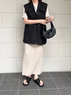 「SUGAR BISKET（シュガービスケット）のアイテム（スカート）」を使った、kaorinnさん（レディース・158cm）の秋コーディネート