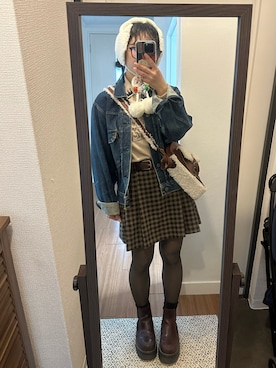 「アイテム（デニムジャケット）」を使った、1tohqnqさん（レディース・150cm）の秋コーディネート