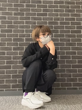 「NIKE（ナイキ）のNIKE ナイキ W AIR WINFLO 12 レディーススニーカー ランニングシューズ 厚底(Wエアウィンフロー12) HV9273-106 サミットホワイト/メタリックシルバー（スニーカー、ホワイト系）」を使った、ASBee STAFFさん（レディース・150cm）の夏コーディネート