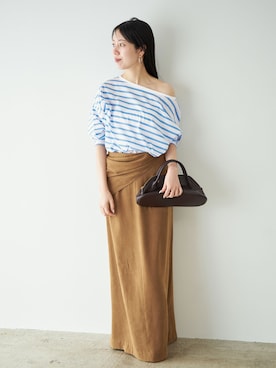 「plage（プラージュ）のsuede like スカート（スカート、イエロー系）」を使った、Mayuさん（レディース・157cm）の春コーディネート