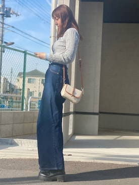 「clear（クリア）のアイテム」を使った、二宮早織さん（レディース・165cm）の冬コーディネート