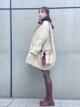 「classicalelf（クラシカルエルフ）のアイテム」を使った、二宮早織さん（レディース・165cm）の冬コーディネート