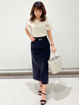 「COUP DE CHANCE（クードシャンス）のアイテム（シャツ/ブラウス）」を使った、AYAさん（レディース・154cm）の夏コーディネート