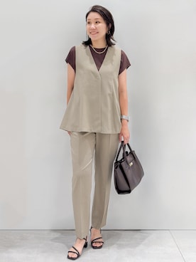 「OPAQUE.CLIP（オペークドットクリップ）のアイテム（Tシャツ/カットソー）」を使った、yuka.aさん（レディース・159cm）の夏コーディネート