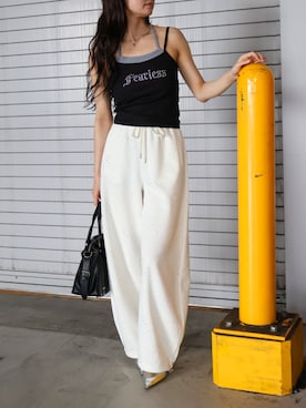 「SpRay（スプレイ）のハトメZIPボストンバッグ（ボストンバッグ、ブラック系）」を使った、sprayofficialさん（レディース・163cm）の夏コーディネート
