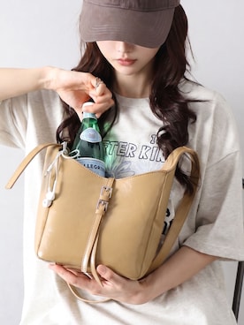「SpRay（スプレイ）のバックルショルダーＢＡＧ（ショルダーバッグ、ベージュ系）」を使った、sprayofficialさん（レディース・163cm）の夏コーディネート