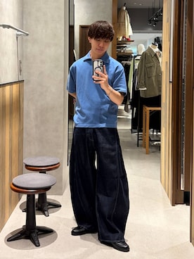 「RAGEBLUE（レイジブルー）のSynthetic Leather Classic Loafer/クラシックローファー（Loafers、ブラック系）」を使った、omu0324さん（メンズ）の春コーディネート