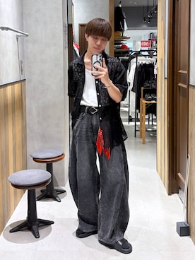 「RAGEBLUE（レイジブルー）のStainless Assort Chain Neckless / ステンレスアソートチェーンネックレス（ネックレス）」を使った、omu0324さん（メンズ・173cm）の夏コーディネート