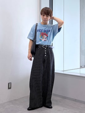 「Disney（ディズニー）のアイテム」を使った、omu0324さん（メンズ・173cm）の夏コーディネート