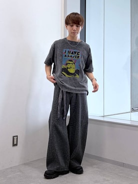 「Disney（ディズニー）のアイテム」を使った、omu0324さん（メンズ・173cm）の夏コーディネート