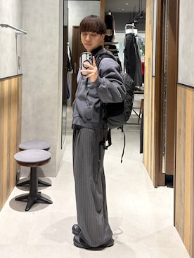 「RAGEBLUE（レイジブルー）のGRADATION DOUBLE ZIP HOODIE/グラデーション加工ダブルジップパーカー（パーカー、グレー系）」を使った、omu0324さん（メンズ）の秋コーディネート