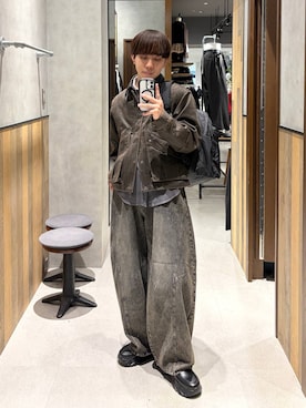 「RAGEBLUE（レイジブルー）のGRADUATION CHECK SHIRTS / グラデーションチェックシャツ（シャツ/ブラウス、ブラック系）」を使った、omu0324さん（メンズ）の秋コーディネート