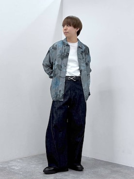 「RAGEBLUE（レイジブルー）のラバーソール/シンセティックレザーシューズ（Dress shoes、ブラック系）」を使った、omu0324さん（メンズ）の春コーディネート