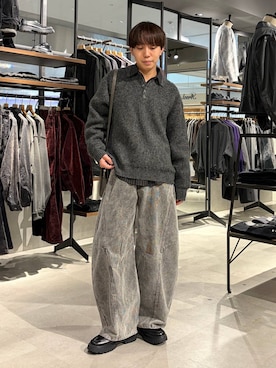 「RAGEBLUE（レイジブルー）のPINSTRIPE WESTERN SHIRTS/ピンストウエスタンシャツ（シャツ/ブラウス、ブラック系）」を使った、omu0324さん（メンズ）の秋コーディネート