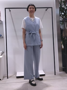 「UNTITLED（アンタイトル）のアイテム（ネックレス）」を使った、まちこさん（レディース・169cm）の春コーディネート