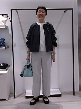 「UNTITLED（アンタイトル）のアイテム（ブルゾン）」を使った、まちこさん（レディース・169cm）の春コーディネート