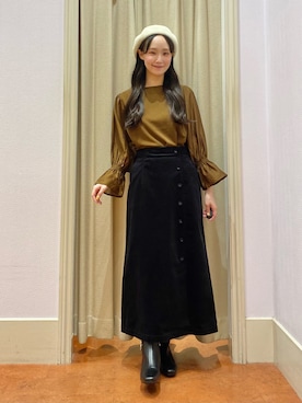 「grove（グローブ）のアイテム」を使った、あい梨さん（レディース・157cm）の秋コーディネート