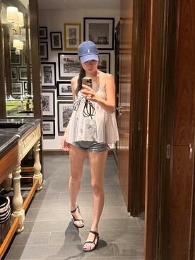 「no brand（ノーブランド）のアイテム（サンダル）」を使った、alicepan777さん（レディース・168cm）の夏コーディネート