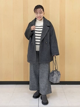「アイテム（ピーコート、グレー系）」を使った、ayayan0702さん（レディース・156cm）の秋コーディネート