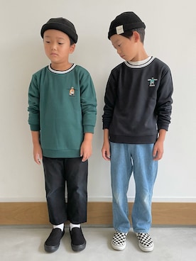 「お揃い」｜「アイテム（スリッポン）」を使った、ayatakeさん（キッズ・120cm）の秋コーディネート
