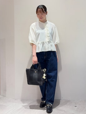 「アイテム（チャーム、ブラック系）」を使った、haru0o74さん（レディース・155cm）の夏コーディネート