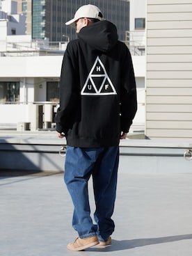 「HUF（ハフ）のアイテム」を使った、koushiroさん（メンズ・176cm）の冬コーディネート