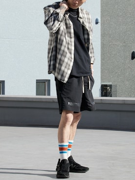 「PLEASURES（プレジャー）のアイテム」を使った、koushiroさん（メンズ・176cm）の冬コーディネート