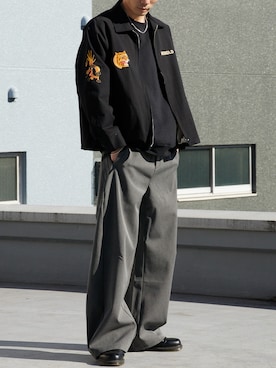 「アイテム（スタジャン）」を使った、koushiroさん（メンズ・176cm）の冬コーディネート