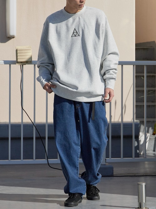 mayufuji☆ 3点 HUF/ハフ SET TRIPLE TRIANGLE CREWNECK クルーネックスウェット