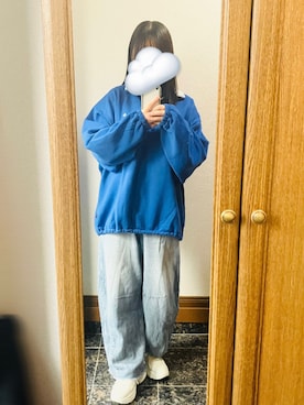 「アイテム（デニムパンツ）」を使った、ひなた︎︎☁さん（レディース・155cm）の秋コーディネート