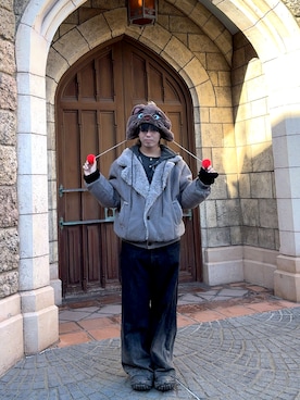 「Disney（ディズニー）のアイテム」を使った、るいさん（メンズ・174cm）の冬コーディネート