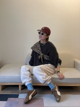 「アイテム（ストール/ショール）」を使った、キヌコさん（レディース・164cm）の秋コーディネート