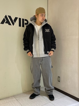 「アイテム（デニムパンツ）」を使った、清野大翔さん（メンズ・177cm）の秋コーディネート