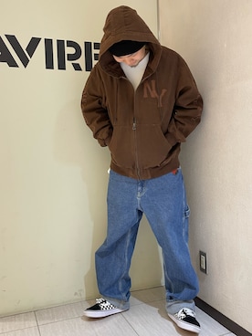 「アイテム（パンツ）」を使った、SEINOさん（メンズ・177cm）の冬コーディネート