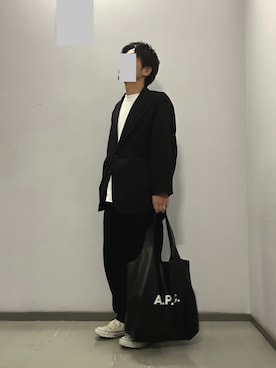 「アイテム（スーツセット）」を使った、gulzouさん（メンズ・163cm）の冬コーディネート