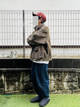 「アイテム（スリッポン）」を使った、gulzouさん（メンズ・163cm）の冬コーディネート