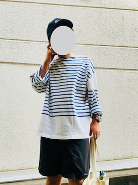 「アイテム（帽子、ブルー系）」を使った、gulzouさん（メンズ・163cm）の冬コーディネート