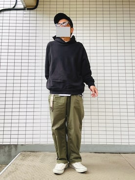 「LOOPWHEELER（ループウィラー）のアイテム」を使った、gulzouさん（メンズ・163cm）の秋コーディネート