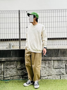 「アイテム（チノパンツ）」を使った、gulzouさん（メンズ・163cm）の冬コーディネート